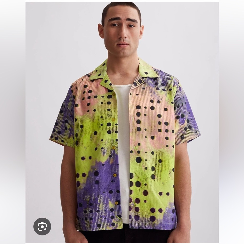 NYT Saturdays New York City Canty Dots SS Shirt - Forest Shade - XS